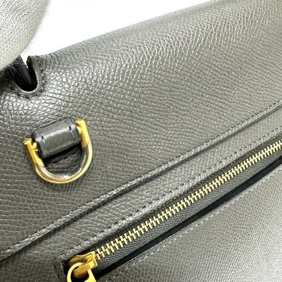 Auth CELINE 189153 logo Belt bag micro 2WAY Shoulder Bag Hand Bag Leather gray - Picture 5 of 16
